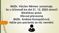 informace o dovolené Mudr. Němce