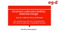 oznámení o přerušení dodávky elektrické energie